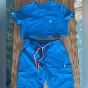 Figs scrubs, I believe the color was blue alps